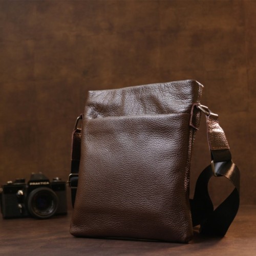 Сумка Shvigel Шкіряна через плече Коричнева (11601)