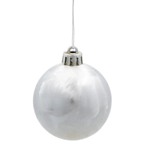 Ялинкова іграшка Chomik пластикові кульки 20 шт,  5см, сріблясті (5900779893801_3)