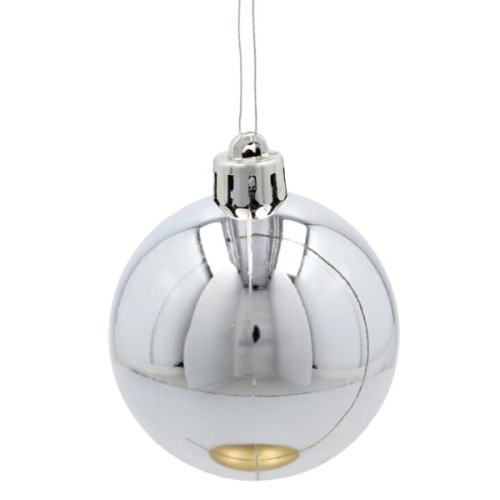 Ялинкова іграшка Chomik пластикові кульки 20 шт,  5см, сріблясті (5900779893801_3)