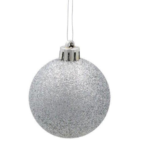 Ялинкова іграшка Chomik пластикові кульки 20 шт,  5см, сріблясті (5900779893801_3)