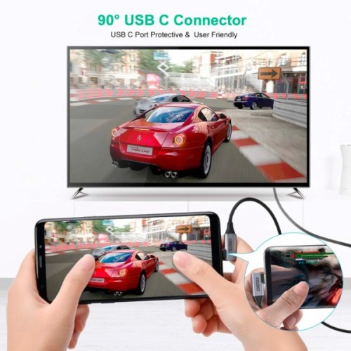 Кабель мультимедійний USB-C to HDMI M 1.8m 4K60Hz 90° corner Choetech (XCH-1803)