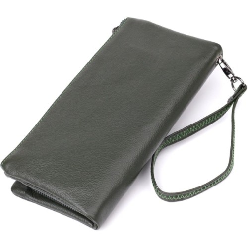 Гаманець ST Leather З натуральної шкіри Зелений (23104)