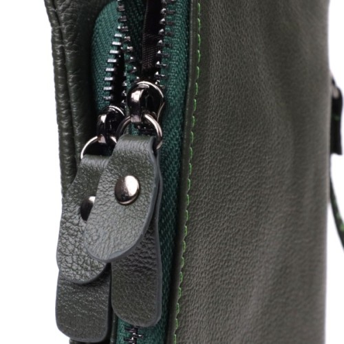 Гаманець ST Leather З натуральної шкіри Зелений (23104)