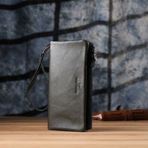 Гаманець ST Leather З натуральної шкіри Зелений (23104)