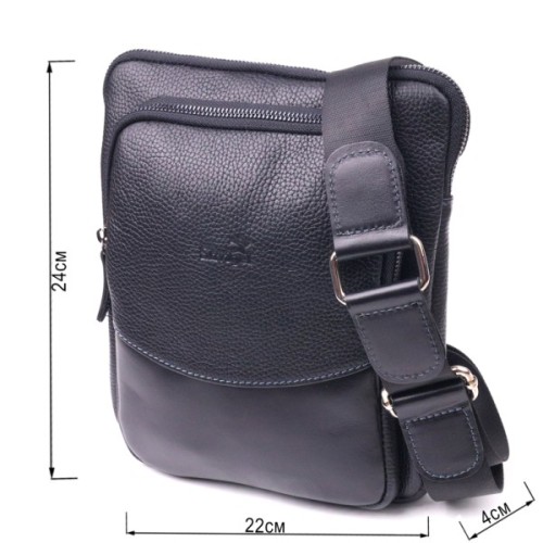 Сумка Shvigel З комбінованої натуральної шкіри Чорна (18720)