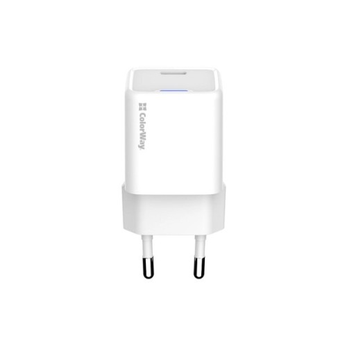Зарядний пристрій ColorWay GaN Mini 30W PD Port PPS USB-C white (CW-CHS054PD-WT)