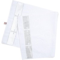 Крижма дитяча Pedaliza зі срібною тасьмою (880-white)