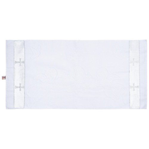 Крижма дитяча Pedaliza зі срібною тасьмою (880-white)