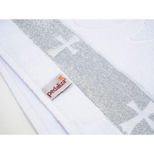 Крижма дитяча Pedaliza зі срібною тасьмою (880-white)