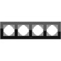 Рамка Videx BINERA чорне скло 4 поста (VF-BNFRG4H-B)