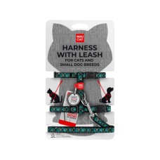 Шлея для котів Waucat Nylon з QR паспортом "Луска" пластиковий фастекс (329-0179)