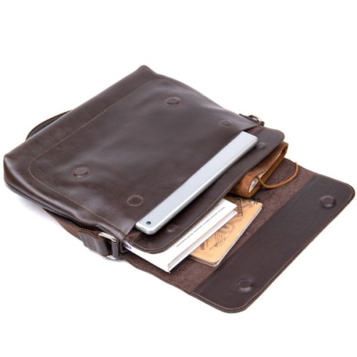 Сумка Grande Pelle Шкіряна чоловіча Коричнева (11430)