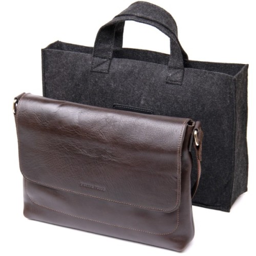 Сумка Grande Pelle Шкіряна чоловіча Коричнева (11430)