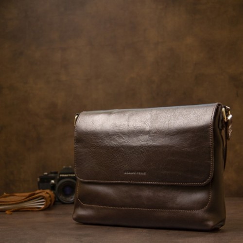 Сумка Grande Pelle Шкіряна чоловіча Коричнева (11430)