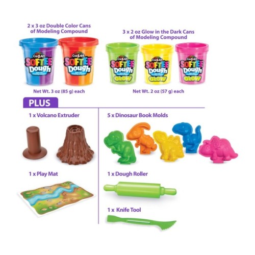 Набір для творчості Cra-Z-Art Динозаври, тісто для ліплення, з формами, набір 14 од (66603CRA)