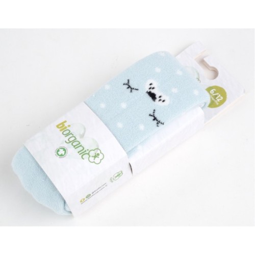 Колготки дитячі Bibaby махрові в горошок (68415-62-mint)