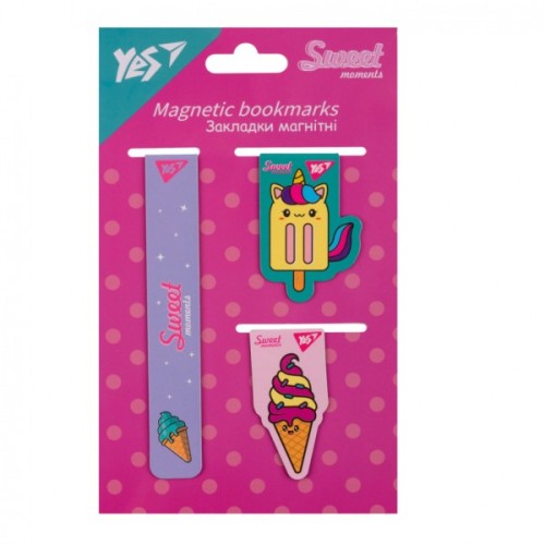 Закладки для книг Yes магнітні Sweet Cream 3 шт (708351)