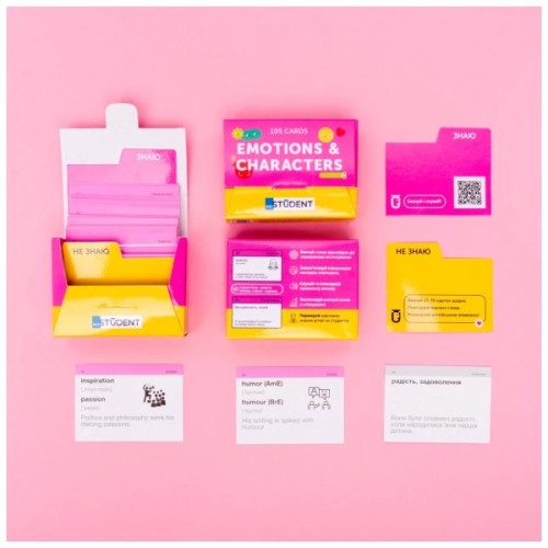 Навчальний набір English Student Картки для вивчення англійської мови Emotions & Characters (укр.) (591226005)