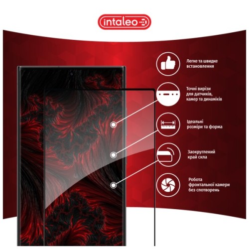 Скло захисне Intaleo Full Glue 3D Glass Samsung S23 Ultra Black (1283126576492)