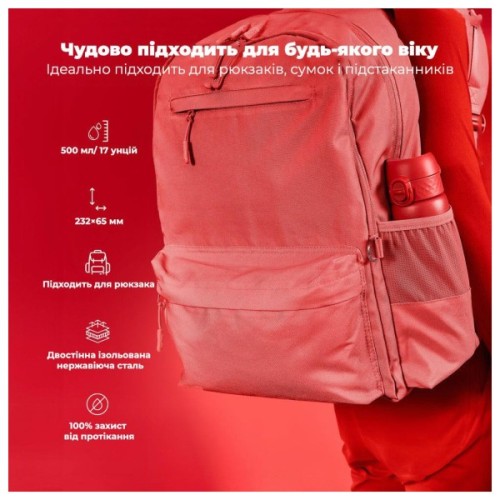 Пляшка для води ION8 OneTouch Vacuum Insulated 500 мл Red (I8TS500Red)