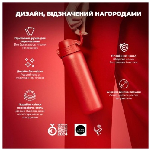 Пляшка для води ION8 OneTouch Vacuum Insulated 500 мл Red (I8TS500Red)