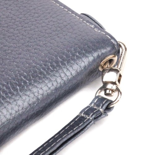 Гаманець Canpellini З натуральної шкіри флотар Сірий (21622)