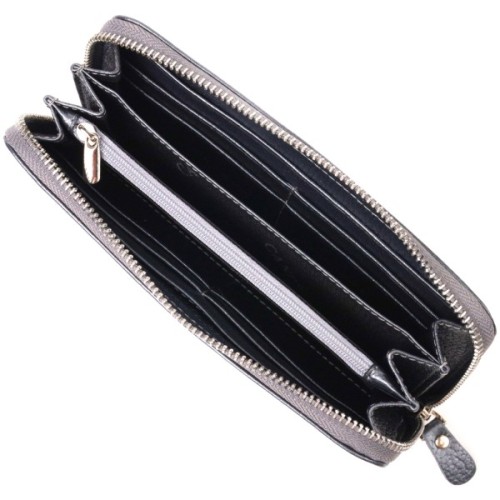 Гаманець Canpellini З натуральної шкіри флотар Сірий (21622)