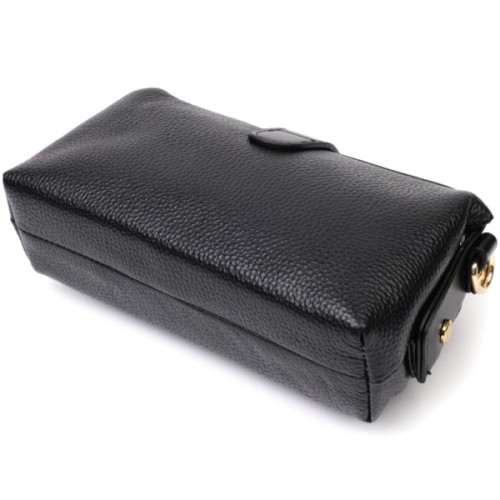 Сумка Vintage Клатч з натуральної шкіри Чорна (22427)