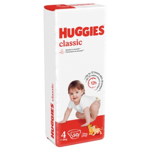 Підгузки Huggies Classic 4 (7-18 кг) Jumbo 50 шт (5029053543147)