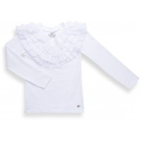 Кофта дитяча Breeze з шифоновими рюшами (9270-140G-white)