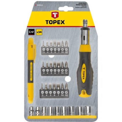 Набір викруток Topex насадок с держателем Cr-V (39D522)
