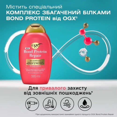 Шампунь OGX Bond Protein Repair Відновлювальний з протеїнами 385 мл (3574661818450)