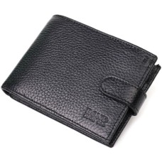 Портмоне Bond Accessories З натуральної зернистої шкіри Чорне (22059)