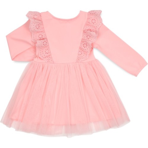 Плаття дитяче Breeze з мереживом та фатиновою спідницею (17805-92G-peach)