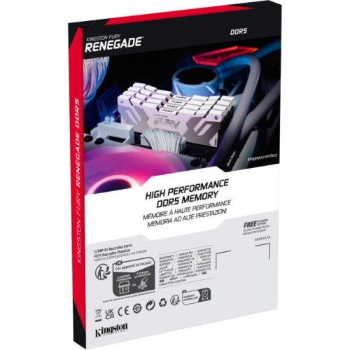 Модуль пам'яті для комп'ютера DDR5 32GB 6400 MHz Renegade White XMP Kingston Fury (ex.HyperX) (KF564C32RW-32)