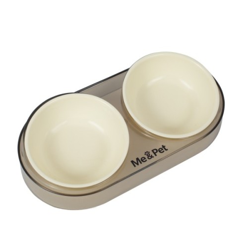 Посуд для котів Me&Pet Миска подвійна біла (NMP28-1)