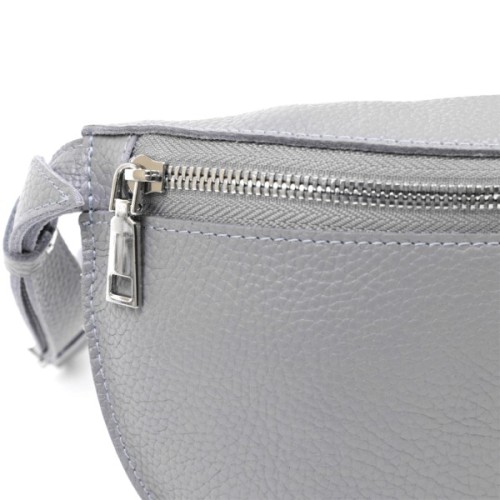 Сумка Shvigel Бананка з натуральної шкіри Сіра (16379)