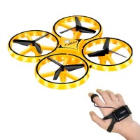Радіокерована іграшка UFT Інтерактивний дитячий дрон з керуванням рукою та яскравим підсвічуванням HandCopter Yellow (UFTHandCopterYellow)