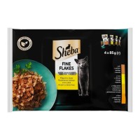 Вологий корм для кішок Sheba асорті з м'яса птиці в желе 4х85 г (4770608258764)