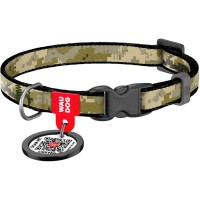 Нашийник для тварин WAUDOG Nylon c QR-паспортом "Мілітарі" для котів та дрібних порід собак XS (278-4026)