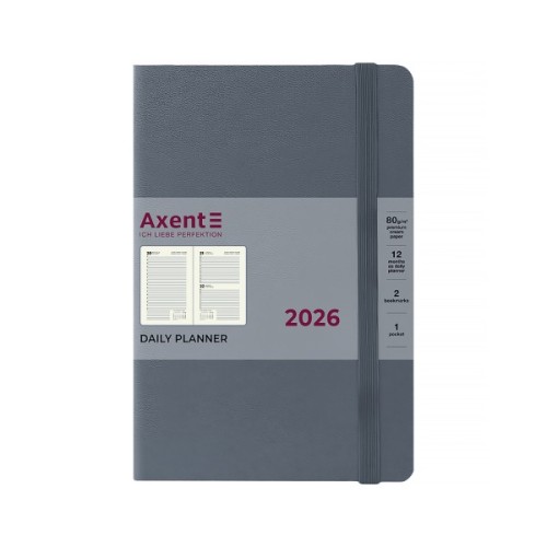 Тижневик Axent датований 2026 Partner Strong, 145х210, сірий (8819-26-62-A)