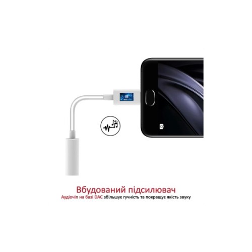 Перехідник USB-C to 3.5mm F 0.2m white Promate (auxlink-c.white)