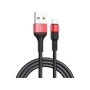 Дата кабель USB 2.0 AM to USB-C 1.0m 2A 18W nylon X26 black+red HOCO (6957531080251)