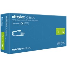 Медичні рукавички Mercator Medical Nitrylex Classic Нітрилові Неопудрені діагностичні Розмір S Сині 100 шт. (3.1009) (5906615102298)