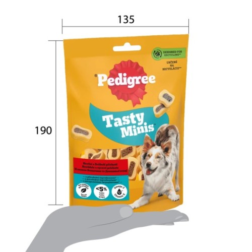 Ласощі для собак Pedigree Tasty Minis з яловичиною та домашньою птицею 155 г (5998749133767)
