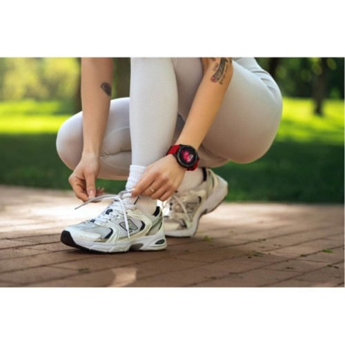 Смарт-годинник 2E Motion GT2 47mm Black-red + ремінець зелений (2E-CWW21BKRD-WS)