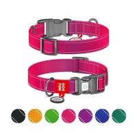 Нашийник для тварин WAUDOG Nylon Mono з QR паспортом, пластиковий фастекс XL рожевий (52167)