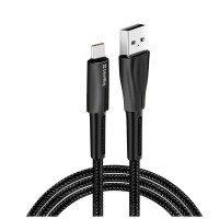 Дата кабель USB 2.0 AM to USB-C 1.0m zinc alloy + led black ColorWay (CW-CBUC035-BK)