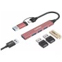 Концентратор Canyon hub DS-02 4in1 USB-A/C Pink (CNS-TDS02P)