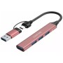 Концентратор Canyon hub DS-02 4in1 USB-A/C Pink (CNS-TDS02P)